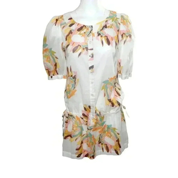French Connection Shirt Dress Size Medium Colorful Lightweight Cotton Mini - Picture 1 of 8